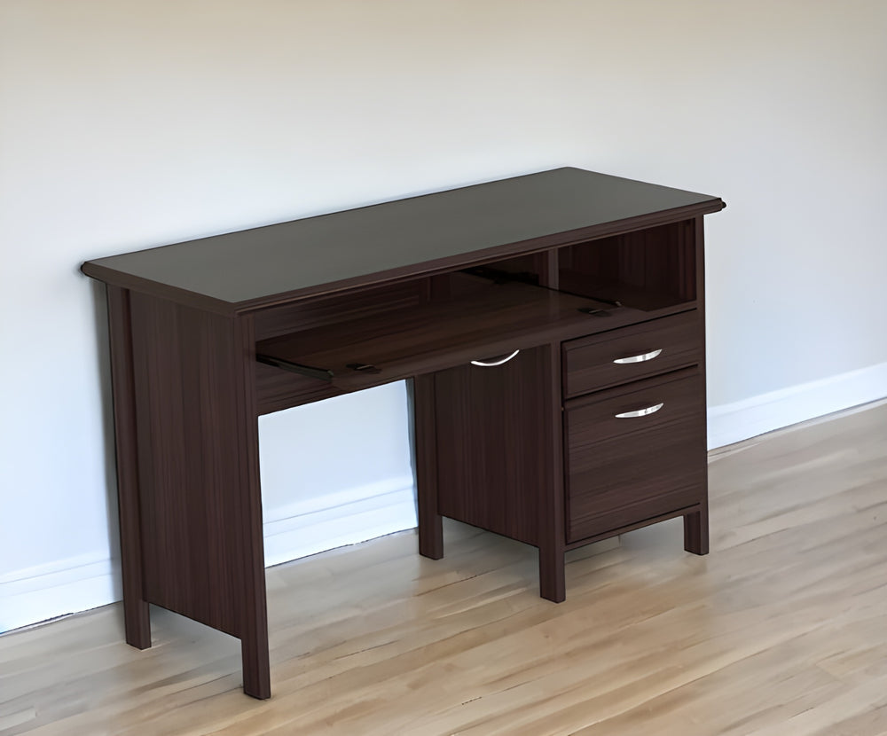 Homeroots 47" Espresso Computer Desk With Two Drawers   249792