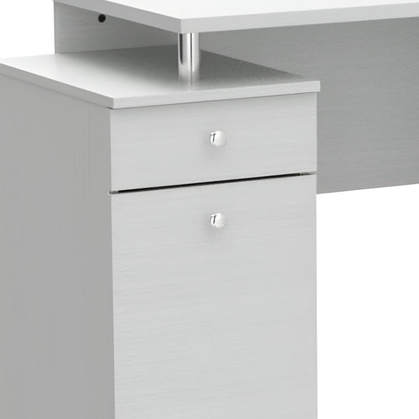 Homeroots 51" White Computer Desk With Five Drawers   249795