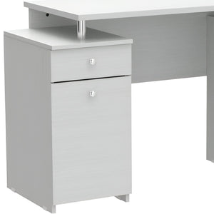 Homeroots 51" White Computer Desk With Five Drawers   249795
