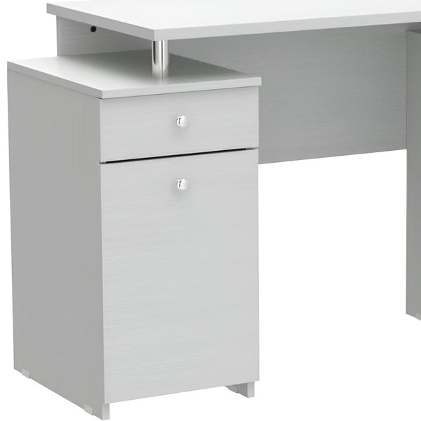 Homeroots 51" White Computer Desk With Five Drawers   249795