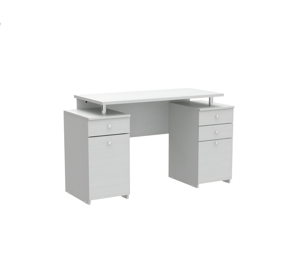 Homeroots 51" White Computer Desk With Five Drawers   249795