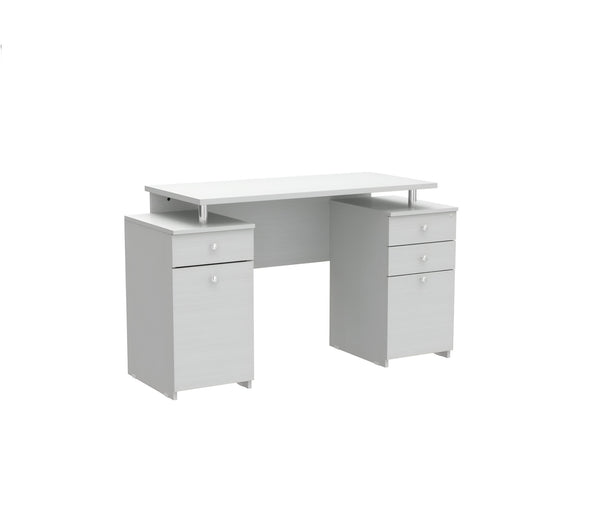 Homeroots 51" White Computer Desk With Five Drawers   249795