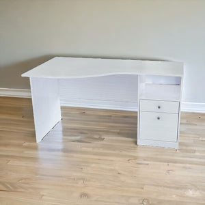 Homeroots 55" White Computer Desk With Two Drawers   249797