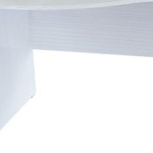 HomeRoots 55" Modern White Computer Desk with Two Hidden Drawers for Stylish Home Office Organization & Comfort 249797