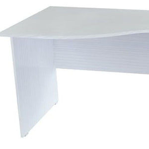 HomeRoots 55" Modern White Computer Desk with Two Hidden Drawers for Stylish Home Office Organization & Comfort 249797