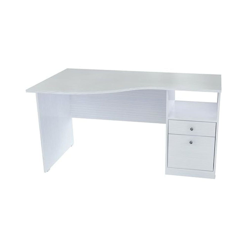 Homeroots 55" White Computer Desk With Two Drawers   249797