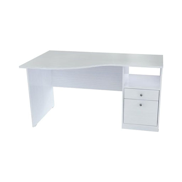 Homeroots 55" White Computer Desk With Two Drawers   249797