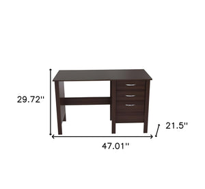 Homeroots 47" Espresso Computer Desk With Three Drawers   249800