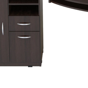 Homeroots 59" Espresso Corner Computer Desk With Two Drawers   249806