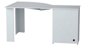 Homeroots 59" White Corner Computer Desk With Two Drawers   249807