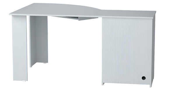 Homeroots 59" White Corner Computer Desk With Two Drawers   249807
