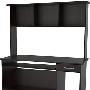 Homeroots 47" Espresso Solid Wood Computer Desk With Hutch   249810