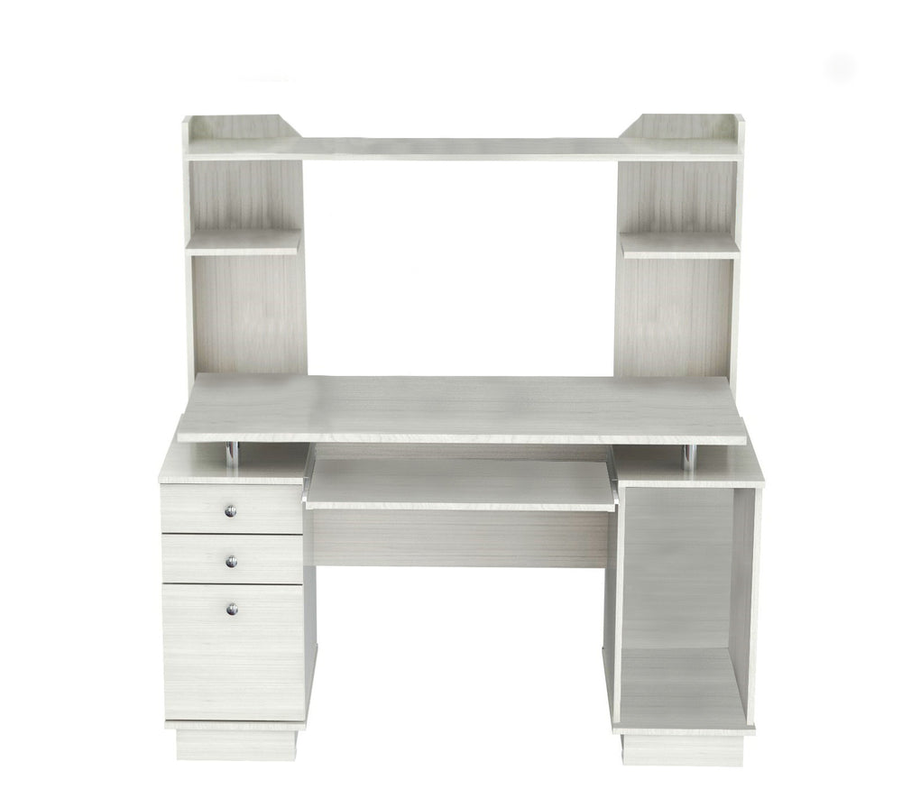 Homeroots 49" White Computer Desk With Three Drawers   249812