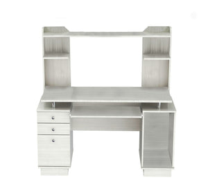 Homeroots 49" White Computer Desk With Three Drawers   249812