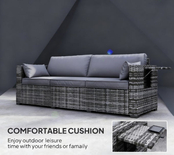 English Elm Seater Outdoor Pe Rattan Sofa Deep Cushioned Patio Couch for Deck or Poolside T3971P417854
