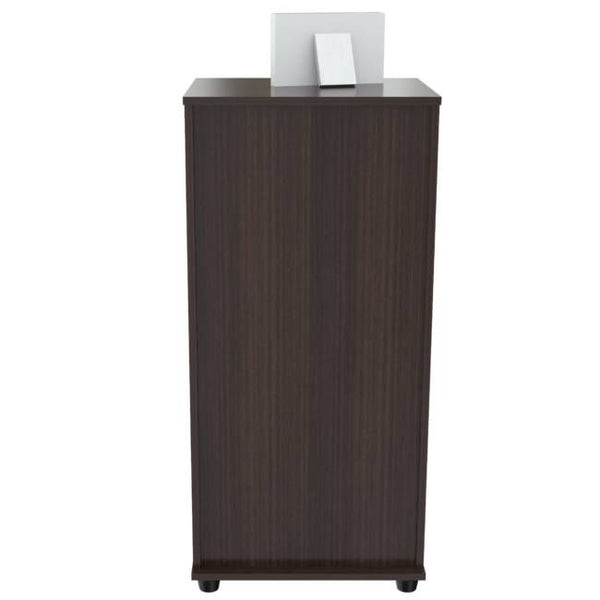 Homeroots Espresso Wood Three Drawer Filing Cabinet  Wood,Metal 249817