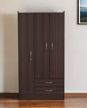 Homeroots 37" Brown Two Drawer Combo Dresser  Manufactured Wood 249830