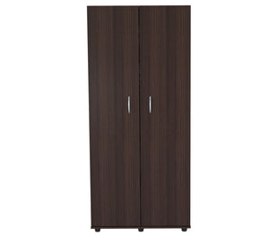 Homeroots Espresso Finish Wood Wardrobe With Two Doors  Solid And Manufacture Wood 249832
