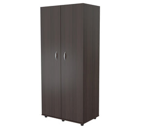 Homeroots Espresso Finish Wood Wardrobe With Two Doors  Solid And Manufacture Wood 249832