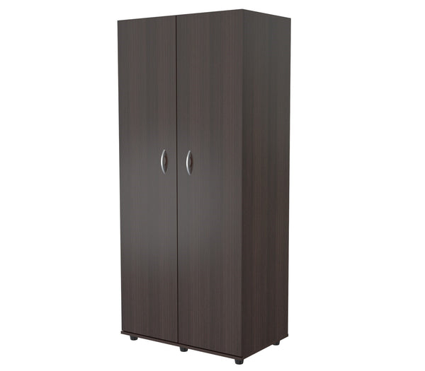 Homeroots Espresso Finish Wood Wardrobe With Two Doors  Solid And Manufacture Wood 249832