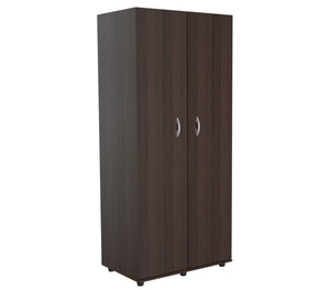 Homeroots Espresso Finish Wood Wardrobe With Two Doors  Solid And Manufacture Wood 249832