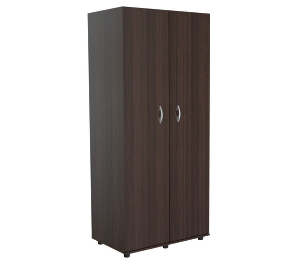 Homeroots Espresso Finish Wood Wardrobe With Two Doors  Solid And Manufacture Wood 249832