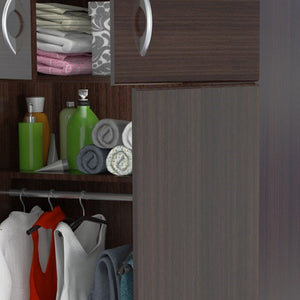 Homeroots 32" Espresso Melamine Mirrored Combo Dresser  Melamine 249833