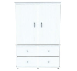 Homeroots 47" White Melamine Mirrored Four Drawer Combo Dresser  Melamine 249837