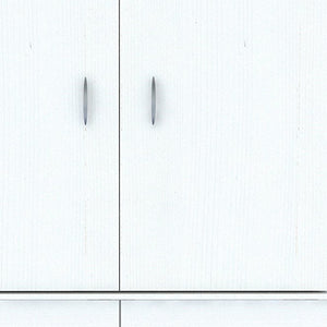 Homeroots 47" White Melamine Mirrored Four Drawer Combo Dresser  Melamine 249837