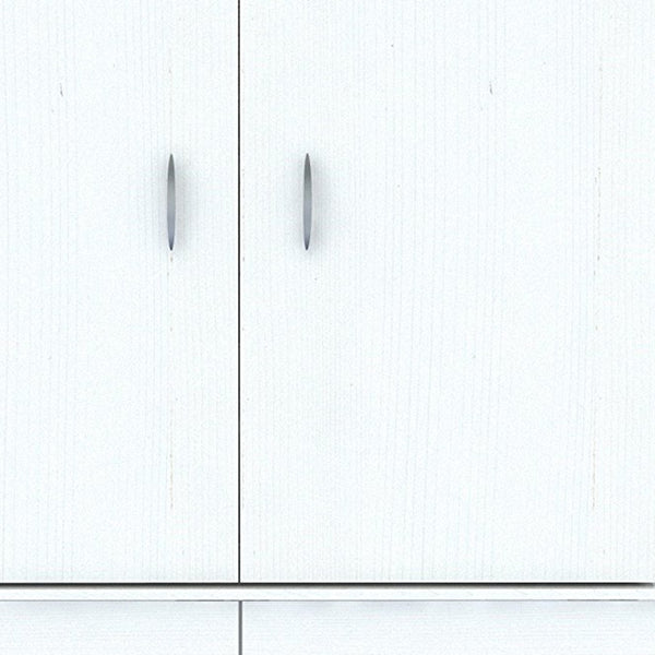 Homeroots 47" White Melamine Mirrored Four Drawer Combo Dresser  Melamine 249837