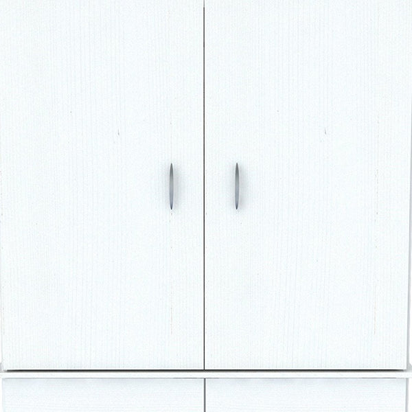 Homeroots 47" White Melamine Mirrored Four Drawer Combo Dresser  Melamine 249837