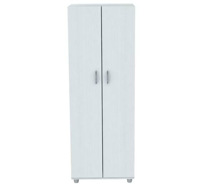 Homeroots 66" White Laminated Wood Pantry Or Storage Cabinet  Solid Manufactured Wood 249838