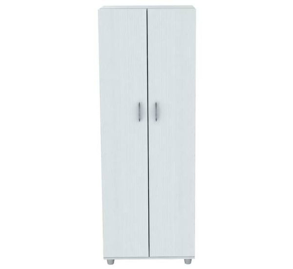 Homeroots 66" White Laminated Wood Pantry Or Storage Cabinet  Solid Manufactured Wood 249838