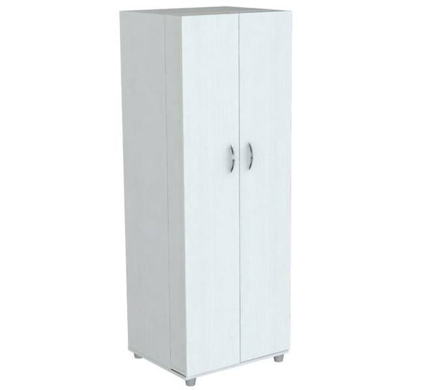 Homeroots 66" White Laminated Wood Pantry Or Storage Cabinet  Solid Manufactured Wood 249838