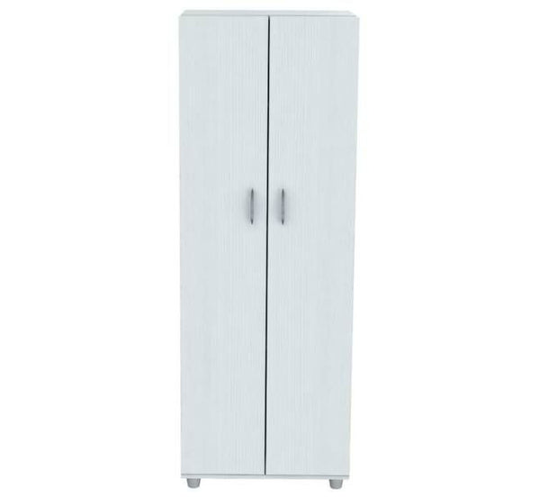 Homeroots 66" White Laminated Wood Pantry Or Storage Cabinet  Solid Manufactured Wood 249838