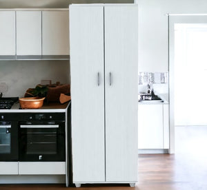 Homeroots 66" White Laminated Wood Pantry Or Storage Cabinet  Solid Manufactured Wood 249838