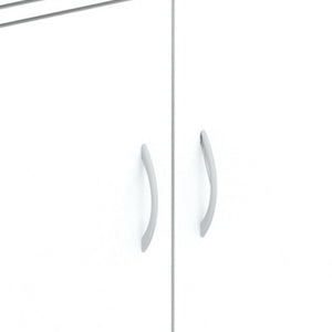 Homeroots 56" White Microwave Kitchen Cabinet With Two Doors And Drawer   249839