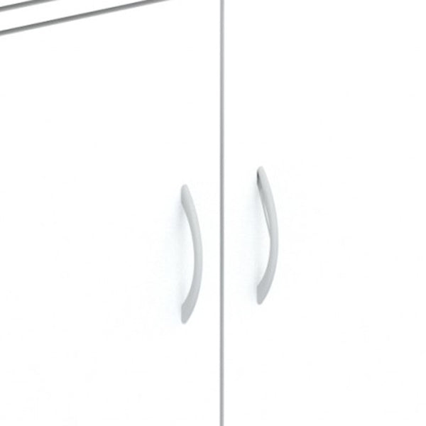 Homeroots 56" White Microwave Kitchen Cabinet With Two Doors And Drawer   249839