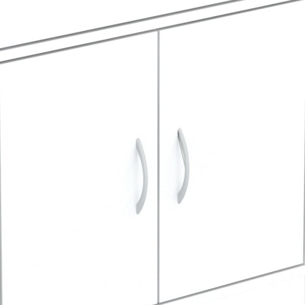 Homeroots 56" White Microwave Kitchen Cabinet With Two Doors And Drawer   249839