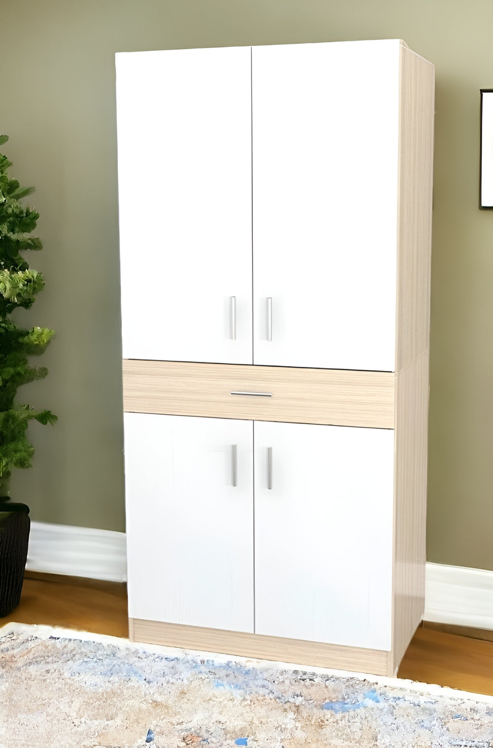 Homeroots 32" White Computer Desk With Two Cabinets   249843