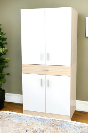 Homeroots 32" White Computer Desk With Two Cabinets   249843