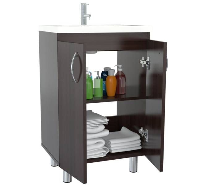 Homeroots Modern Espresso Color Vanity And Sink   249853