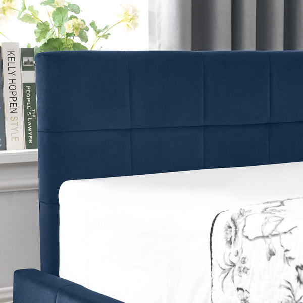English Elm Full Size Upholstered Tufted Bed Frame With Storage, Dark Blue Velvet Sofa Bed For Stylish Living Rooms W487S00304
