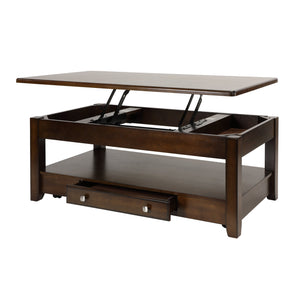 English Elm Contemporary Chairside Table with Open Shelf and Deep Finish for Living Room Style and Functionality Cherry 51.5 L x 29 W x 12 H B011P297485