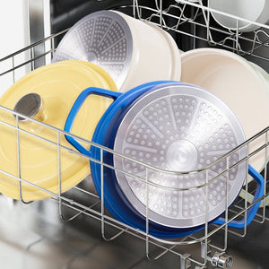 English Elm Lightweight Cast Aluminum 2.5 Qt Pot With Lid - Nonstick Dutch Oven For Versatile Cooking & Baking T3950P399484