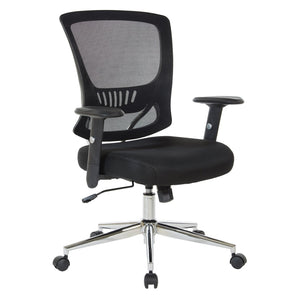 OSP Home Furnishings Mesh Task Chair with Lumbar Support Breathable Seat and Ergonomic Arms for Home Office EM91027C-3