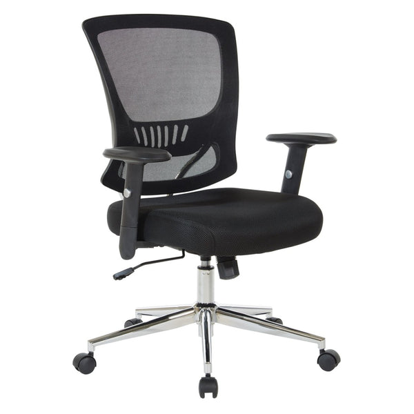 OSP Home Furnishings Mesh Task Chair with Lumbar Support Breathable Seat and Ergonomic Arms for Home Office EM91027C-3