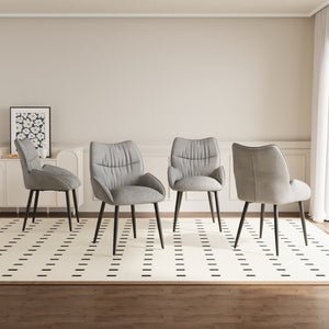 English Elm Luxury Velvet Dining Chair Set of Four with Cushioned Seats and Sturdy Metal Frame W1727S00011