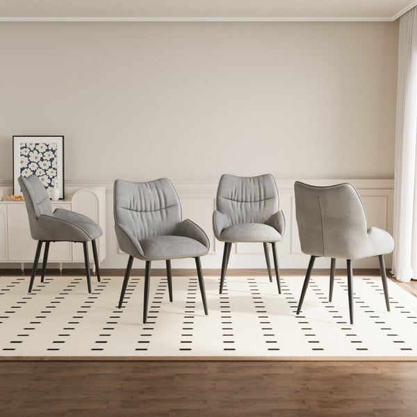 English Elm Luxury Velvet Dining Chair Set of Four with Cushioned Seats and Sturdy Metal Frame W1727S00011