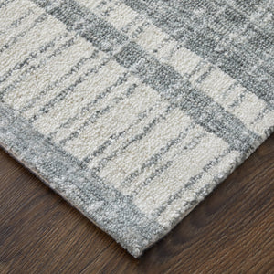 Feizy Rugs Aberdeen Hand-tufted Wool Rug - Elegant Striped Design For Modern Sophistication In Any Space Gray,White Wool T29t8012gry000p00